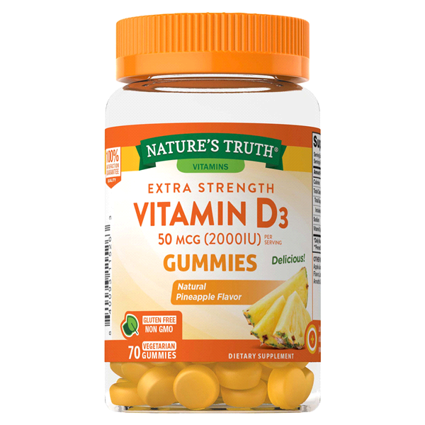 Nature's Truth Extra Strength Vitamin D3 Gummies 2,000 IU | Grassroots ...