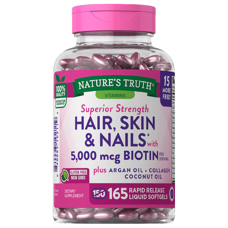Nature's Truth Hair, Skin, and Nails with 5,000 mcg Biotin | Grassroots  Pharmacy